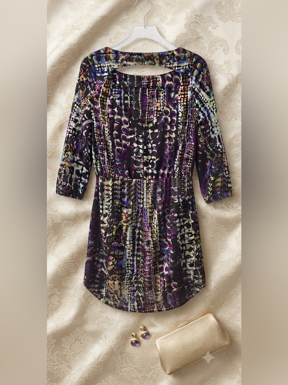 Not Rated Black Multi-Color Patterned Mini Dress - Picture 2 of 3